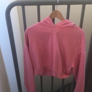 Pink crop top hoodie!